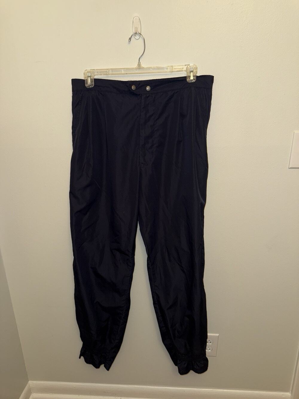 Titleist Corbin Pants Men's L Windbreaker Navy Blue Zip Adjustable Waist